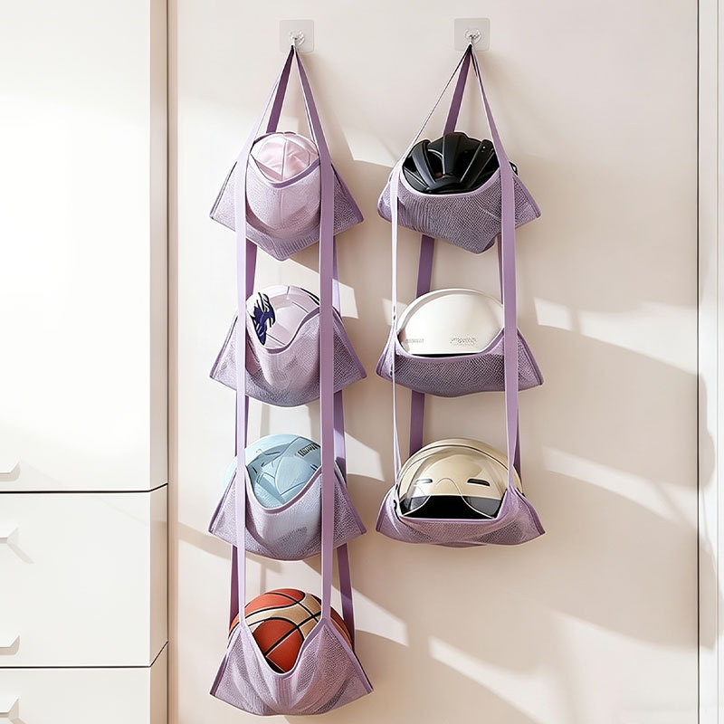 Sports Equipment Organizer - 3/4-laags hangende balopbergzak met haken, mesh