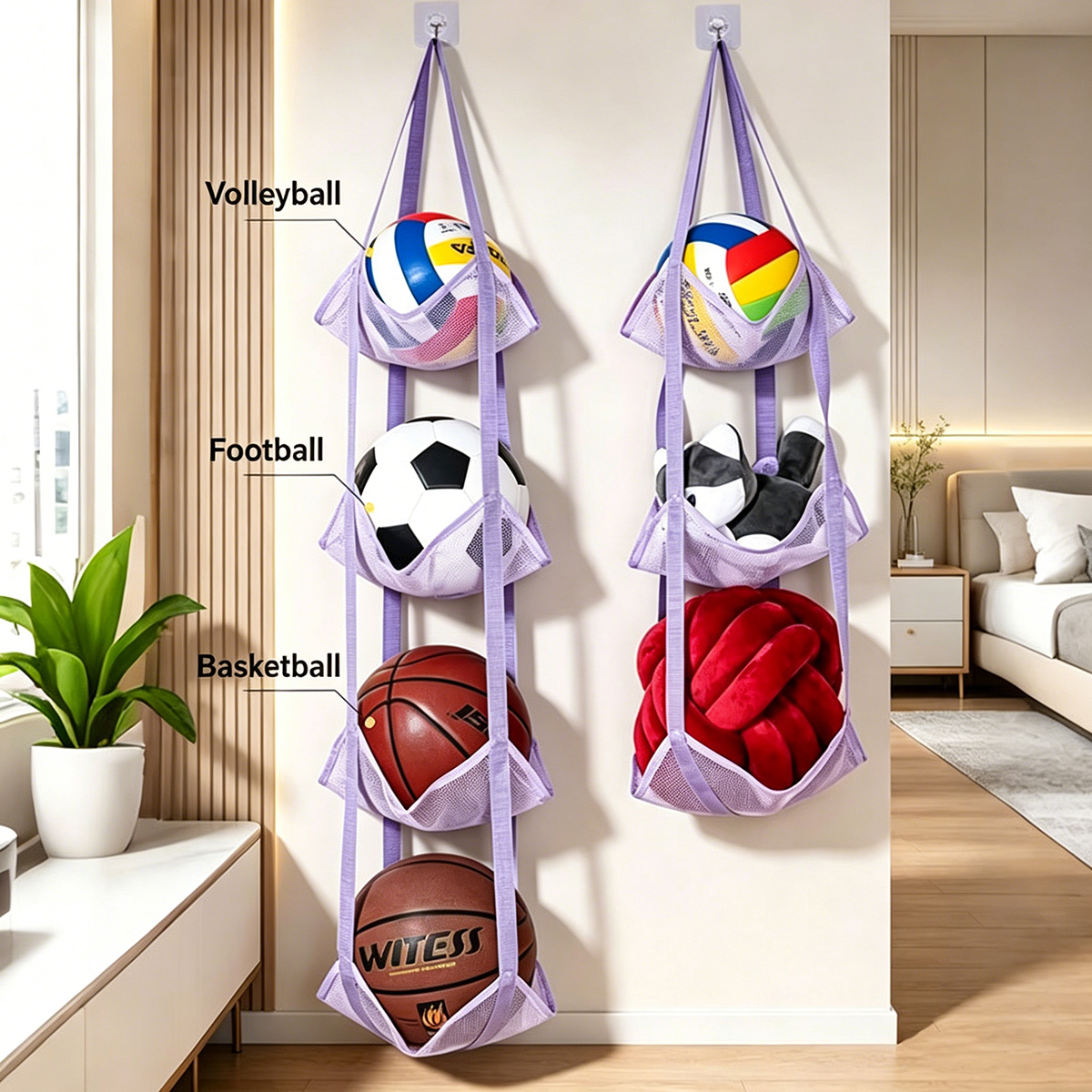 3/4-laags hangende balopbergza - Sports Equipment Organizer recensie en prijs